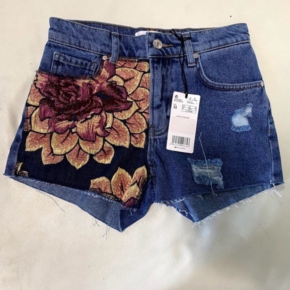 Mango Denim Embroidered Shorts - Picture 3 of 9